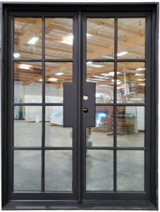 black iron French doors.