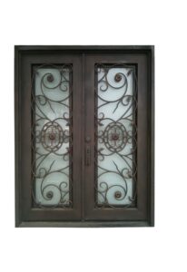 frosted glass iron doors.