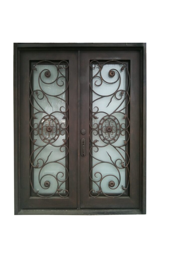frosted glass iron doors.