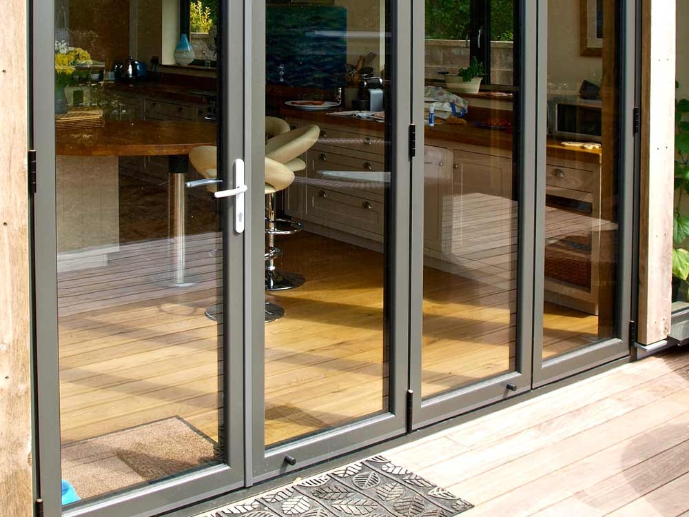 Aluminum Patio Bifold Doors, 144 Inch Sliding Glass Door