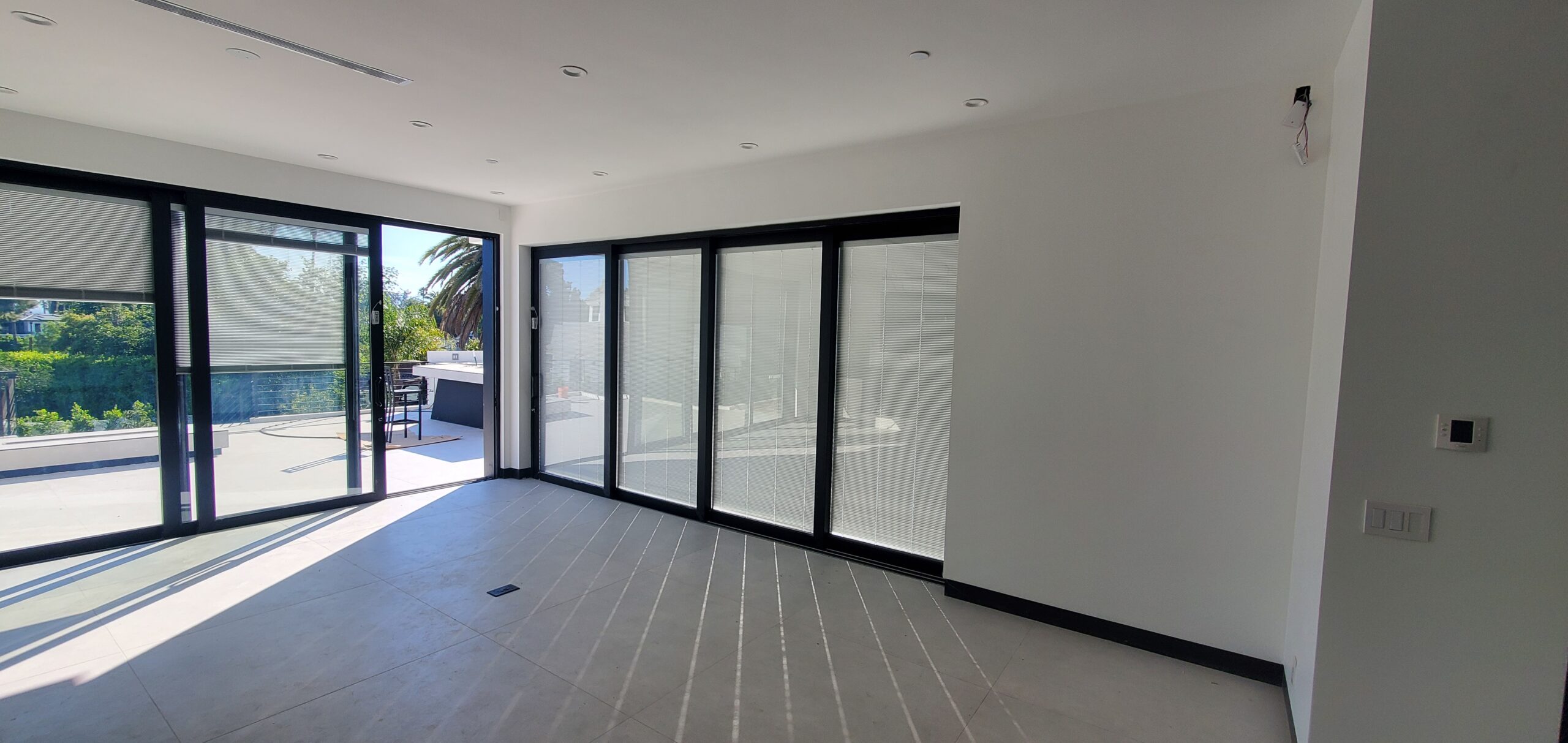 Glass bifold door, minimalist style