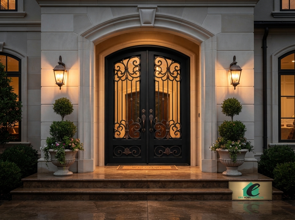 double iron doors
